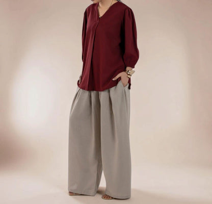 Crimson Silk Shirt