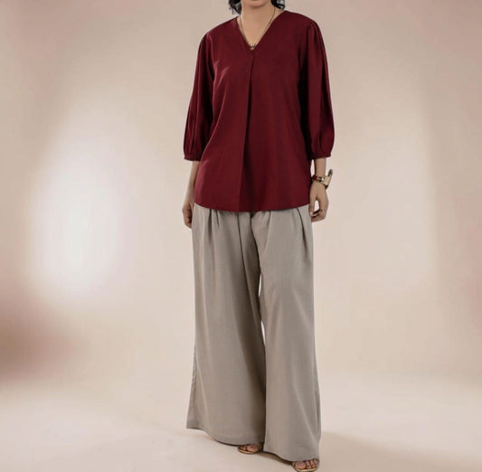 Crimson Silk Shirt