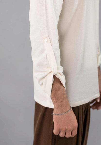 Men's Premium Full Sleeves Round Neck Shirt – Off White
