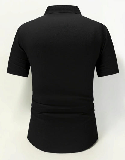 Black Band Collar Shirt