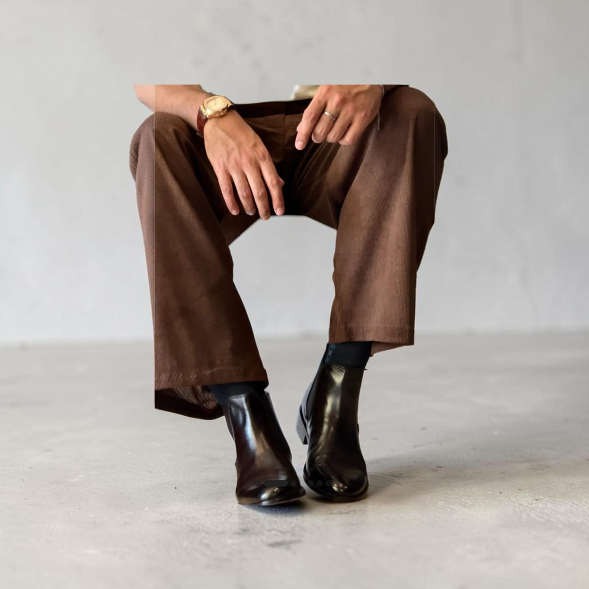 Men Chocolate Brown Pleated Trousers
